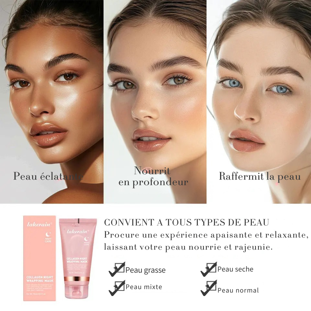 🌙 Masque de Nuit au Collagène – Réveil avec une Peau Hydratée & Lumineuse
